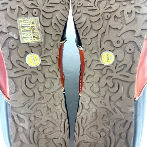 L'artiste Spring Step Ridgeview Shoes 41 Leather Colorful Slip On Mules NEW - Picture 7 of 9